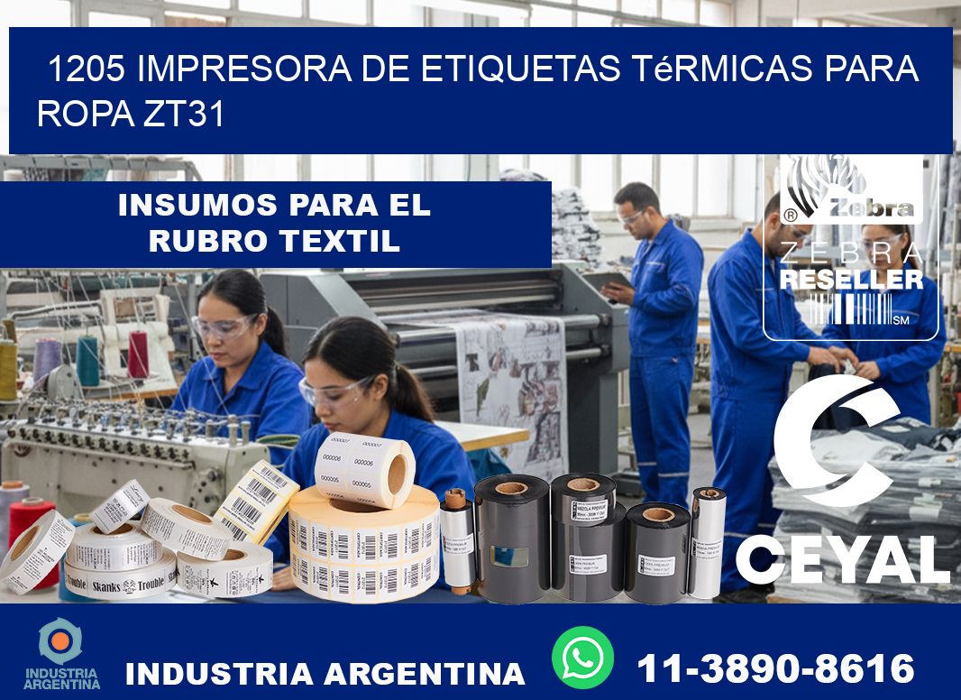 1205 impresora de etiquetas térmicas para ropa ZT31