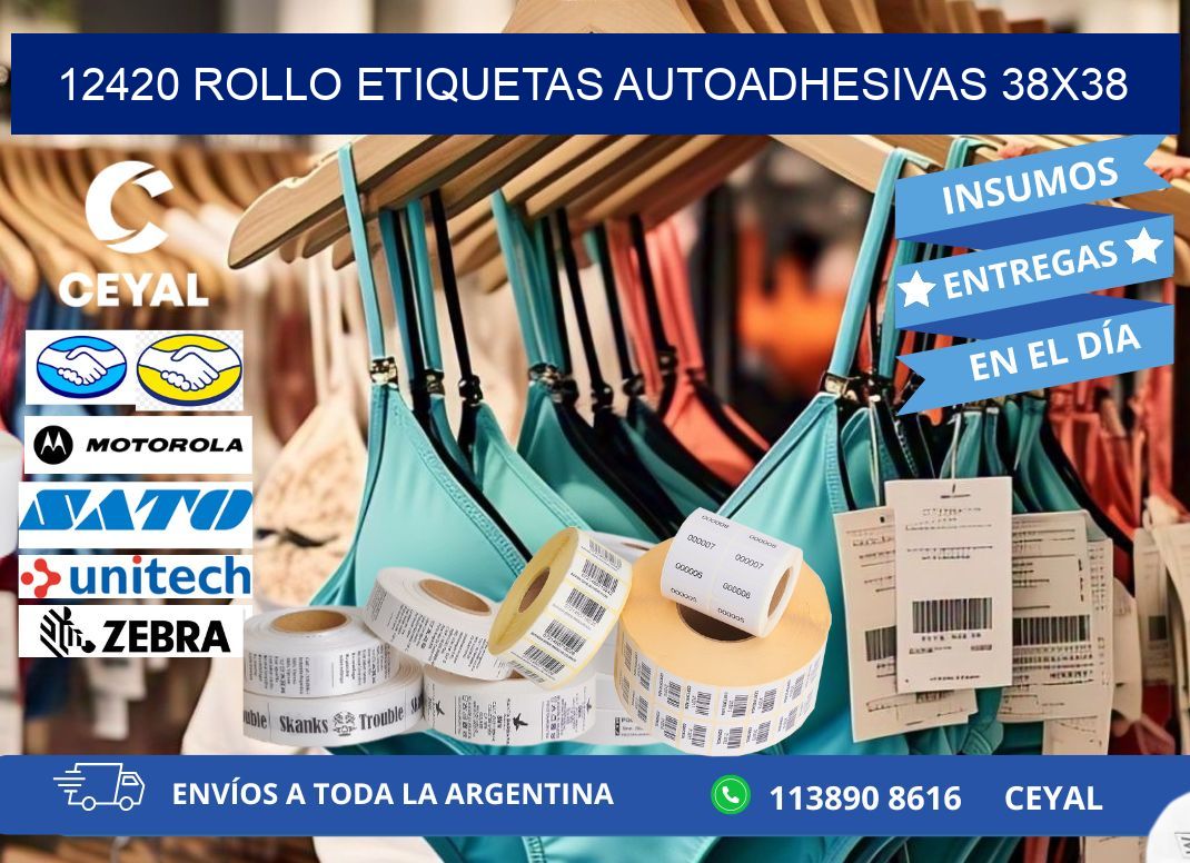 12420 Rollo Etiquetas autoadhesivas 38x38