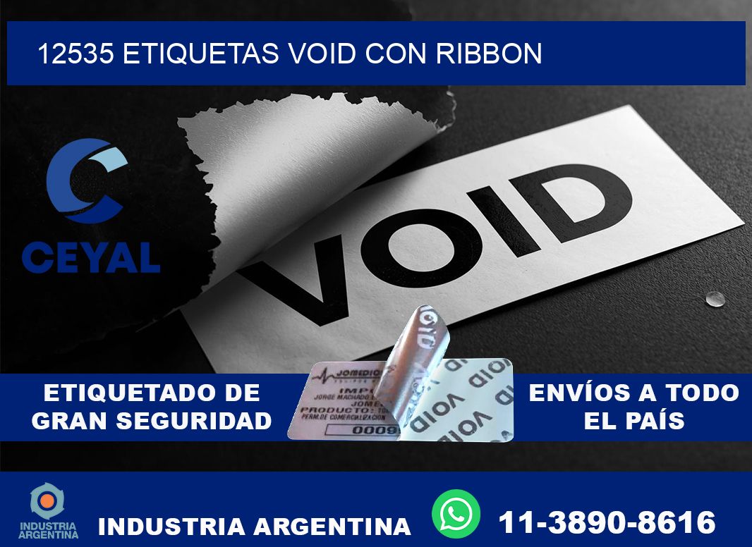 12535 etiquetas void con ribbon