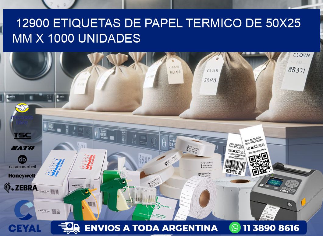 12900 Etiquetas De Papel Termico De 50×25 Mm X 1000 Unidades