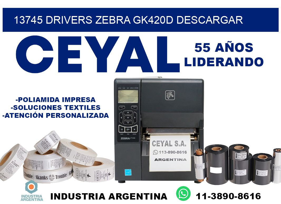 13745 drivers zebra gk420d descargar