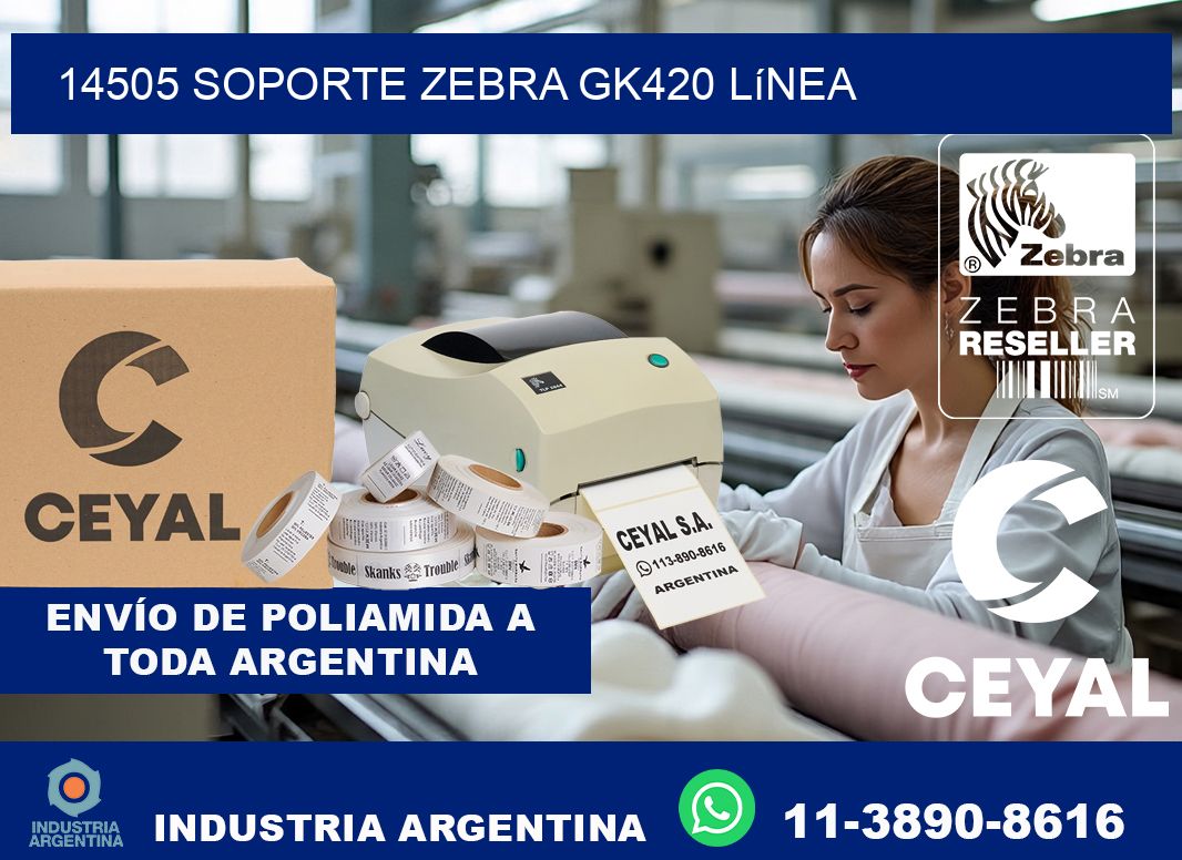 14505 soporte zebra gk420 línea