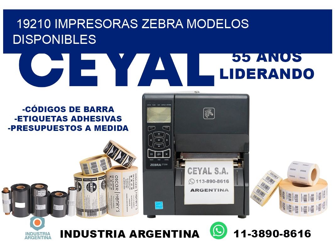 19210 impresoras zebra modelos disponibles