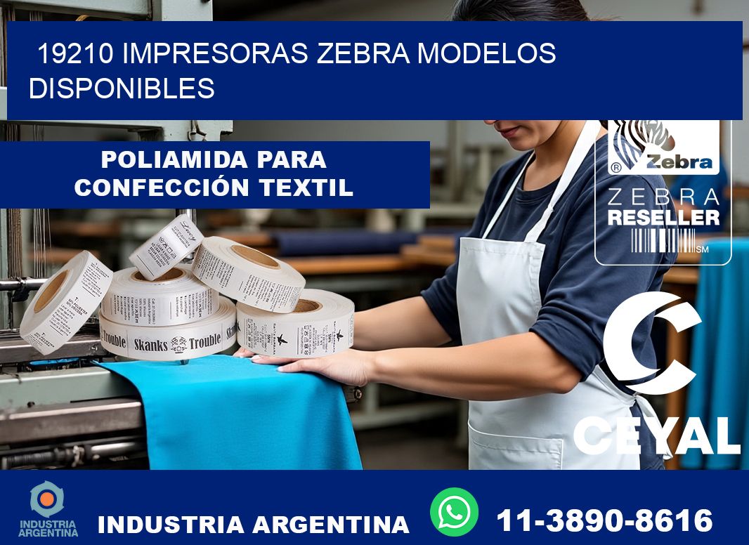 19210 impresoras zebra modelos disponibles