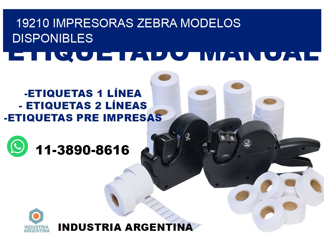 19210 impresoras zebra modelos disponibles