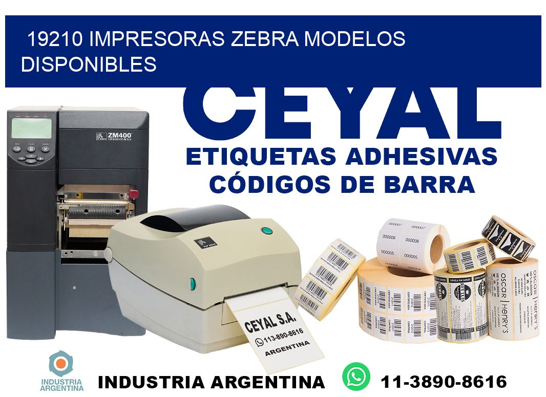 19210 impresoras zebra modelos disponibles