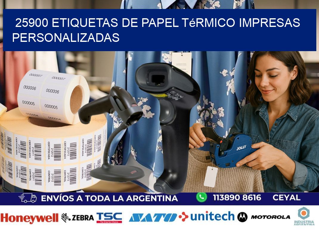 25900 Etiquetas de papel térmico impresas personalizadas