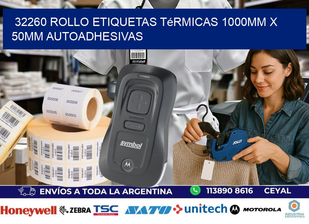 32260 Rollo Etiquetas Térmicas 1000mm X 50mm Autoadhesivas