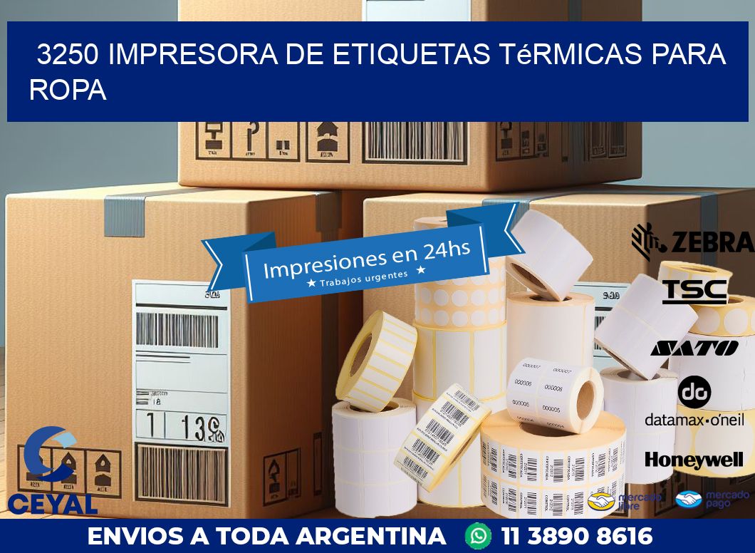 3250 impresora de etiquetas térmicas para ropa