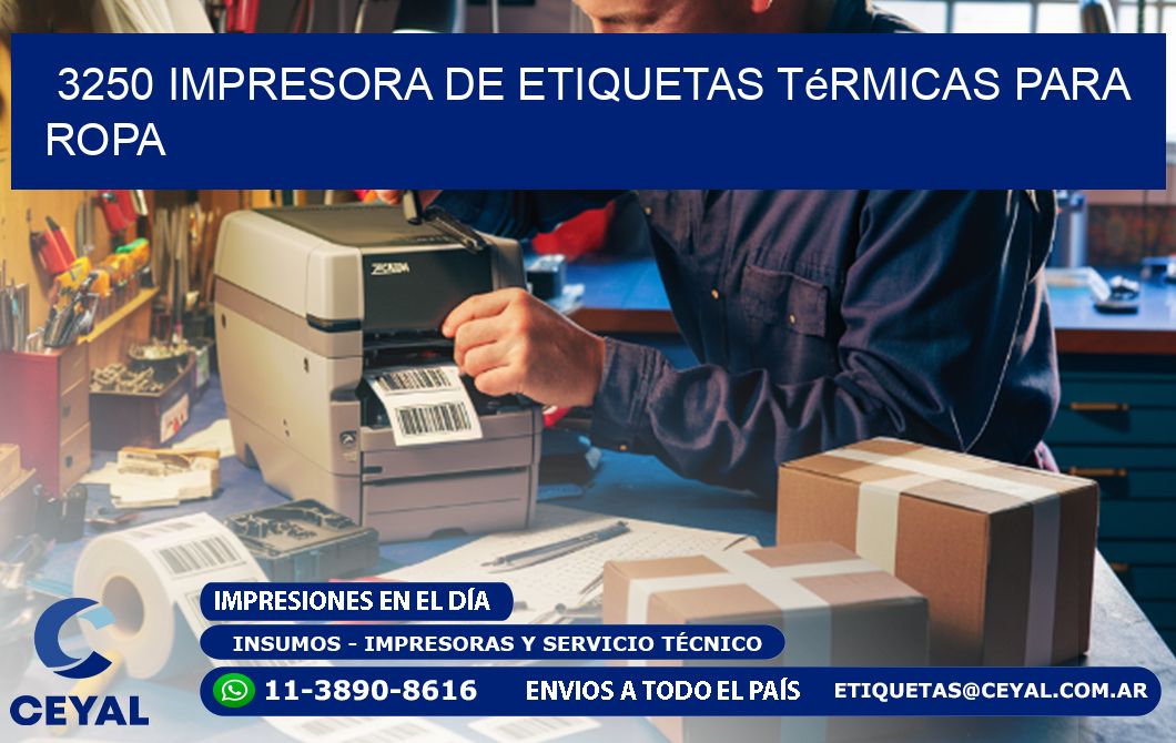 3250 impresora de etiquetas térmicas para ropa