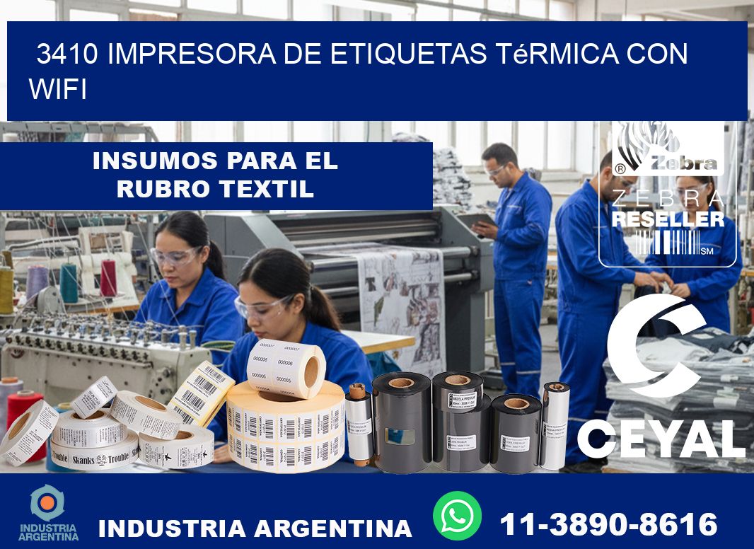 3410 impresora de etiquetas térmica con wifi