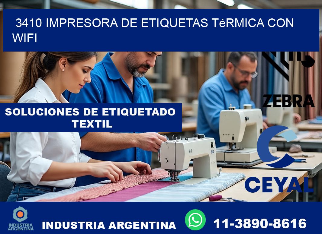 3410 impresora de etiquetas térmica con wifi