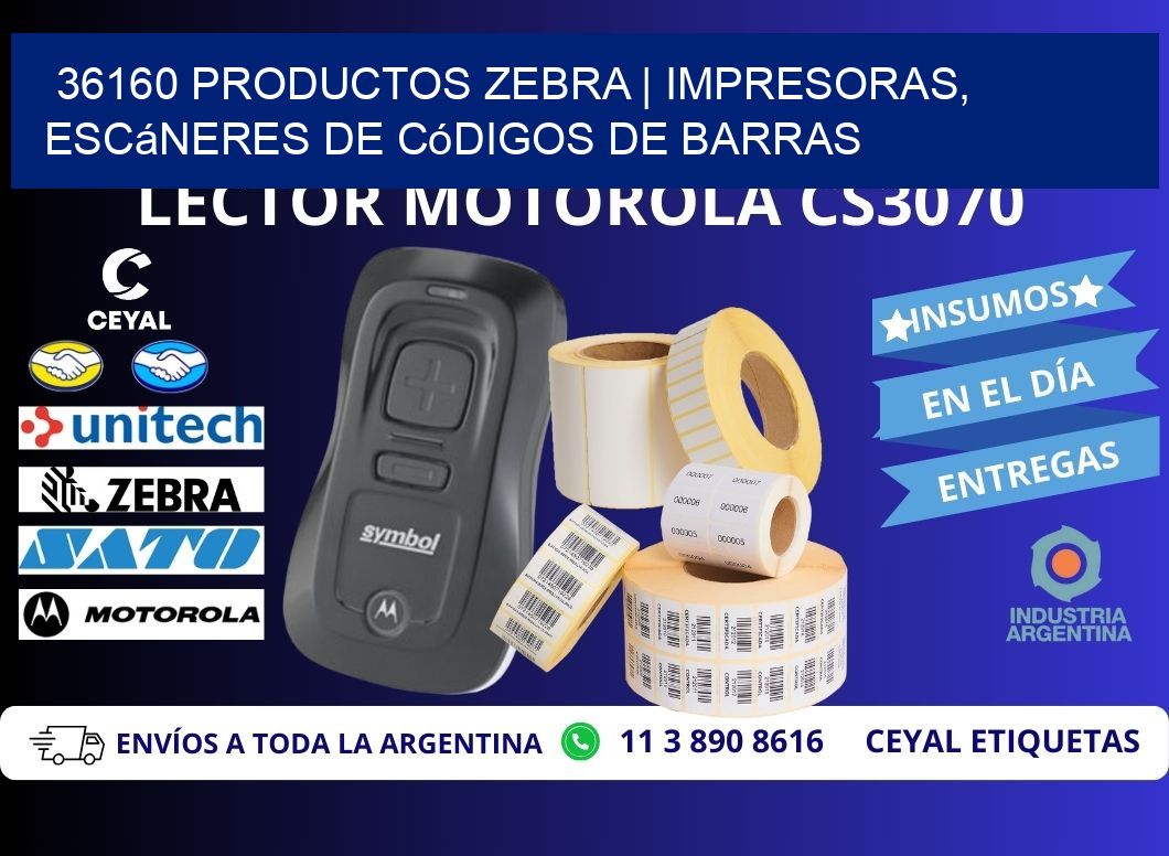 36160 Productos Zebra | Impresoras, escáneres de códigos de barras
