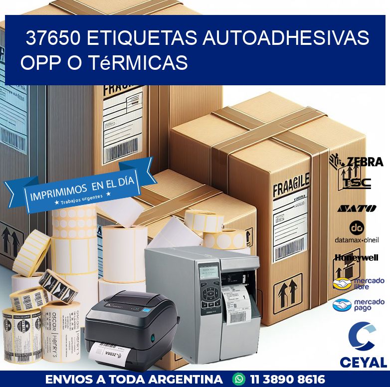 37650 etiquetas autoadhesivas opp o térmicas