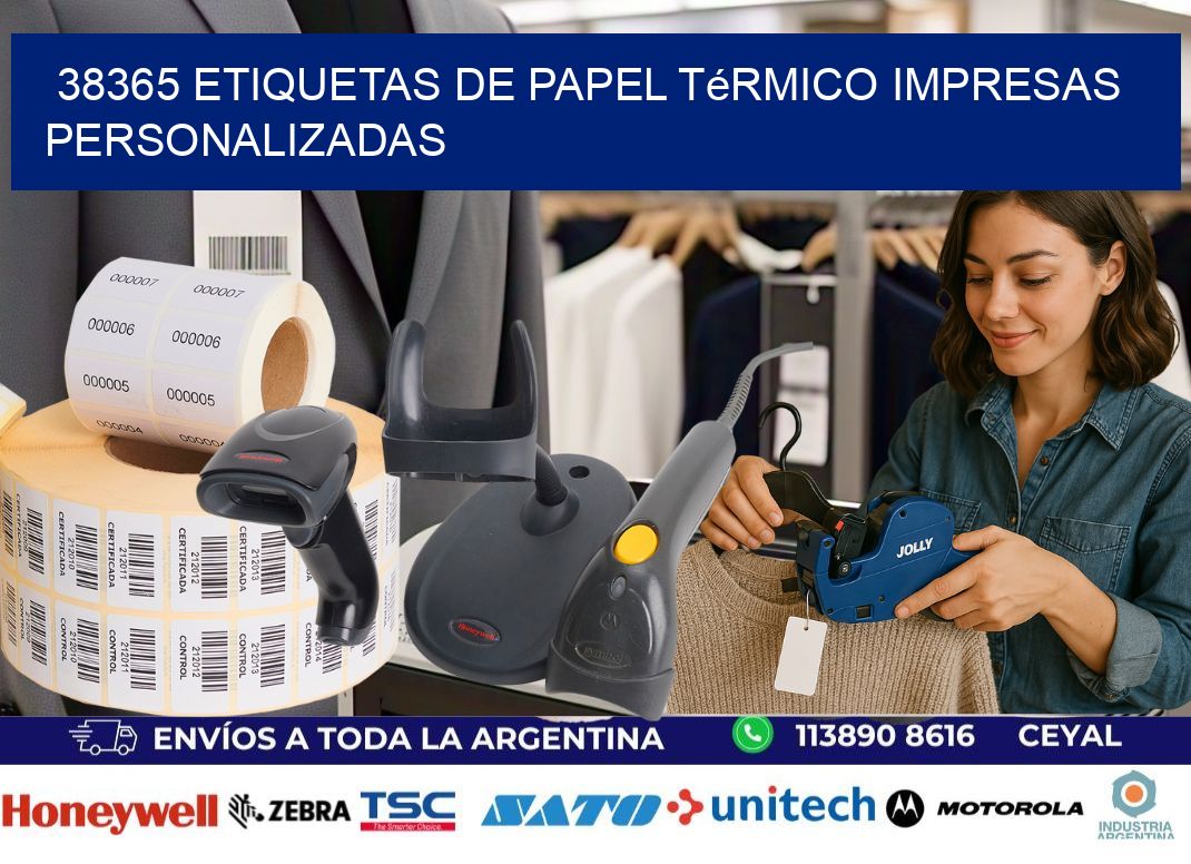 38365 Etiquetas de papel térmico impresas personalizadas