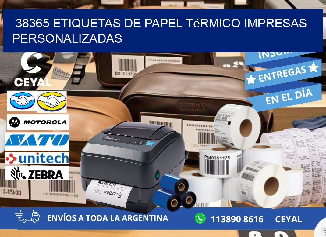 38365 Etiquetas de papel térmico impresas personalizadas