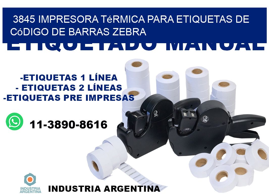 3845 impresora térmica para etiquetas de código de barras Zebra