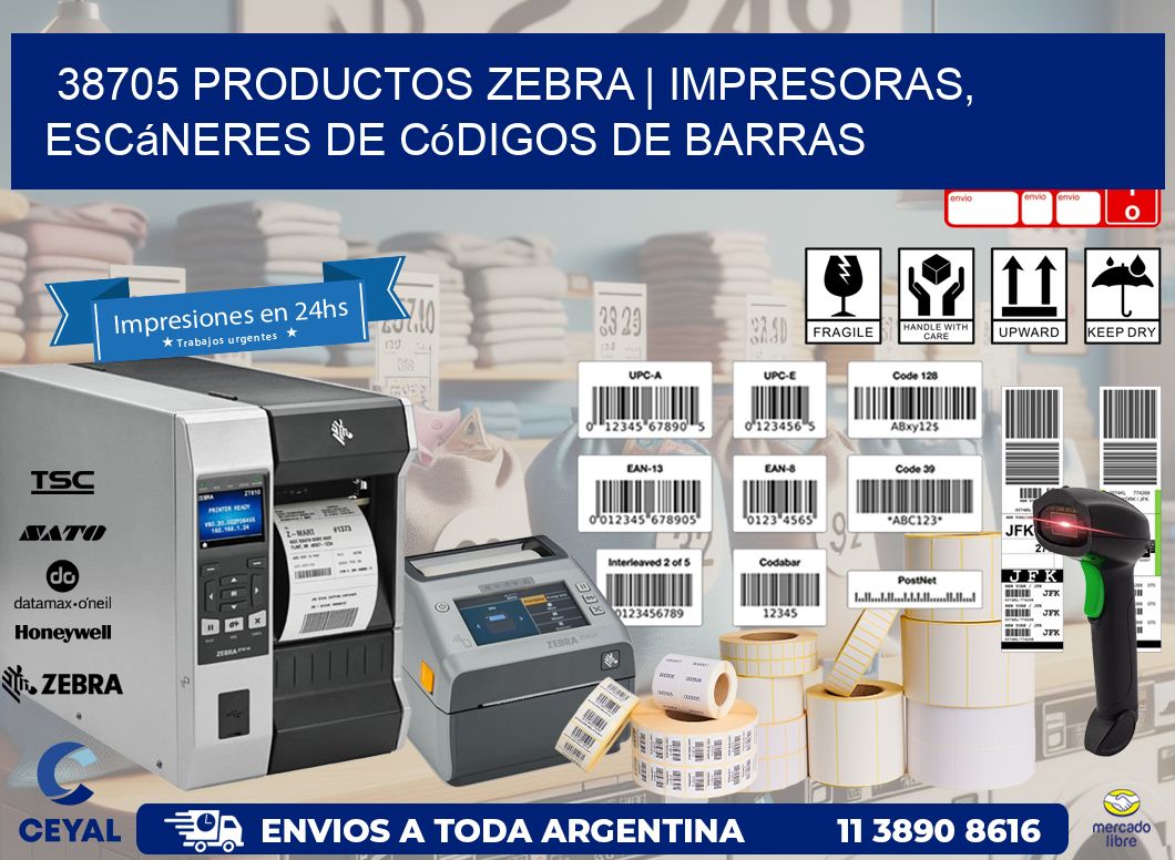 38705 Productos Zebra | Impresoras, escáneres de códigos de barras