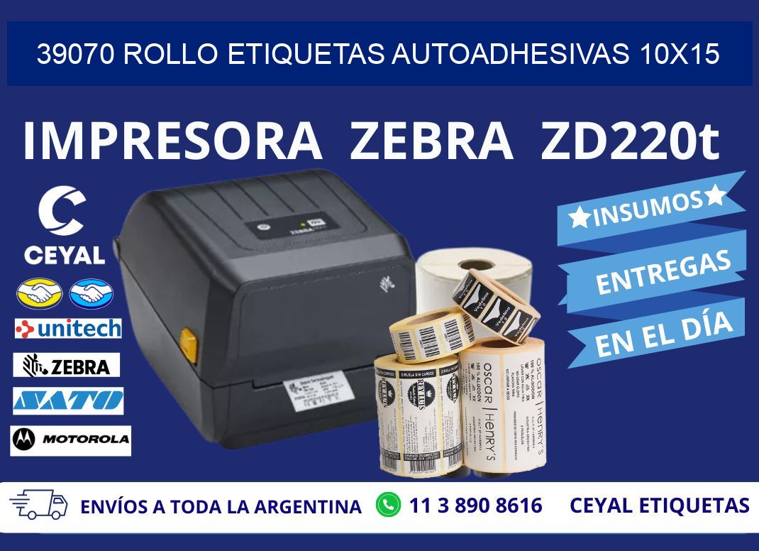 39070 Rollo Etiquetas autoadhesivas 10×15