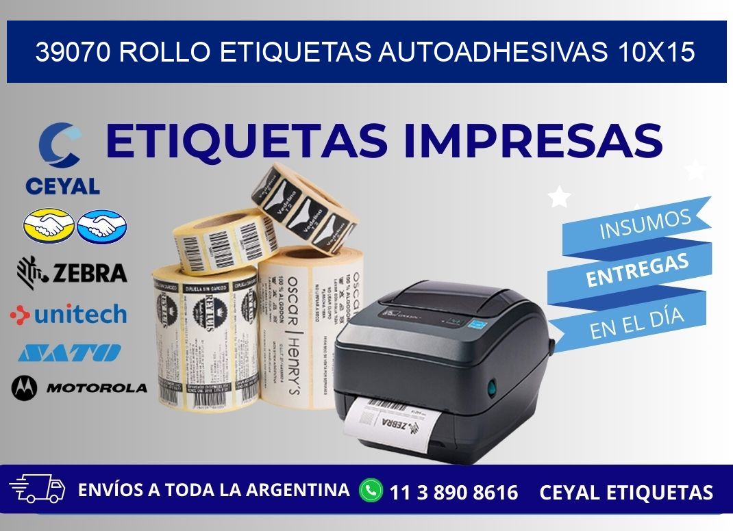 39070 Rollo Etiquetas autoadhesivas 10x15