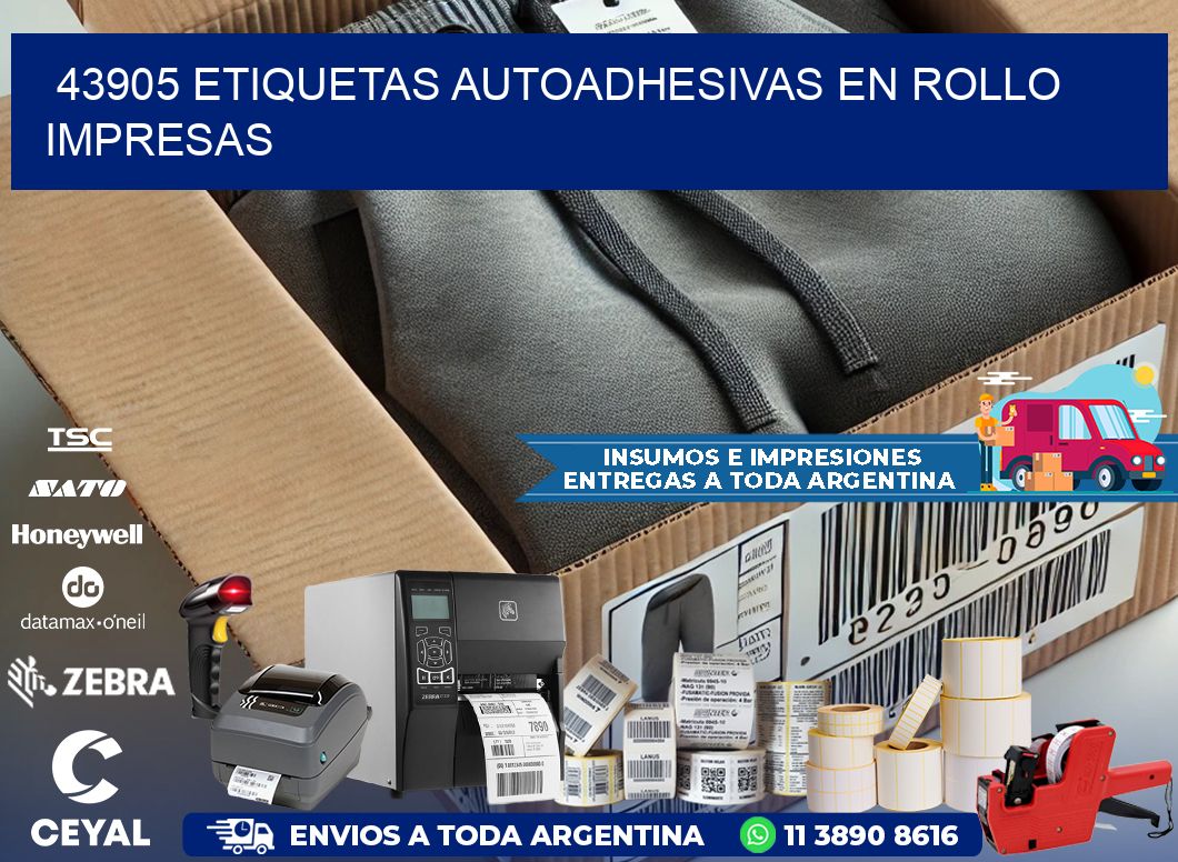 43905 Etiquetas autoadhesivas en rollo impresas