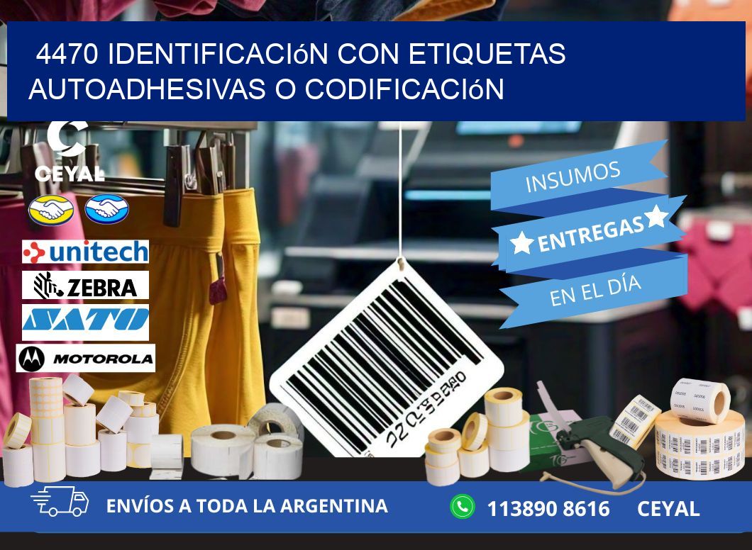 4470 identificación con etiquetas autoadhesivas o codificación
