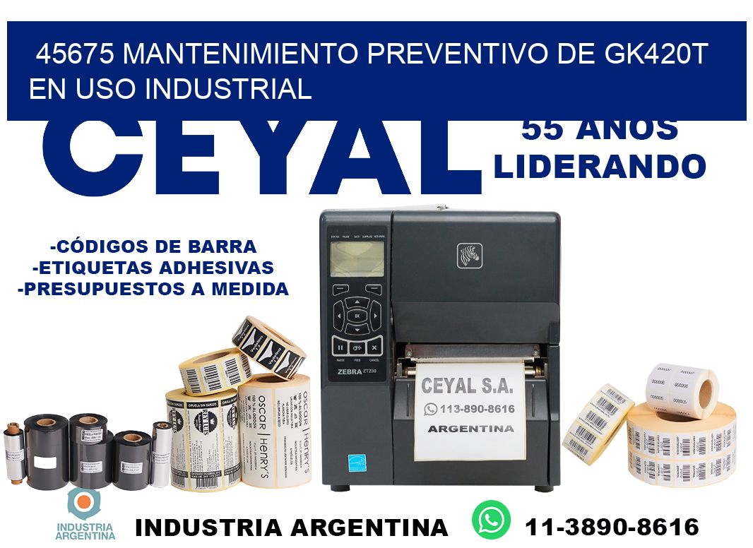 45675 mantenimiento preventivo de gk420t en uso industrial