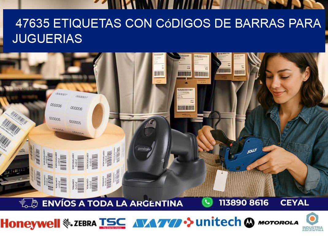47635 etiquetas con códigos de barras para juguerias