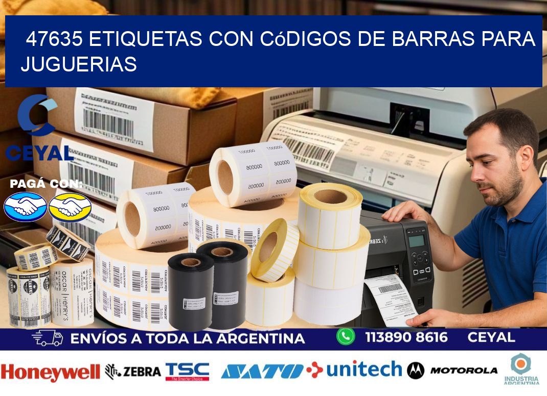 47635 etiquetas con códigos de barras para juguerias