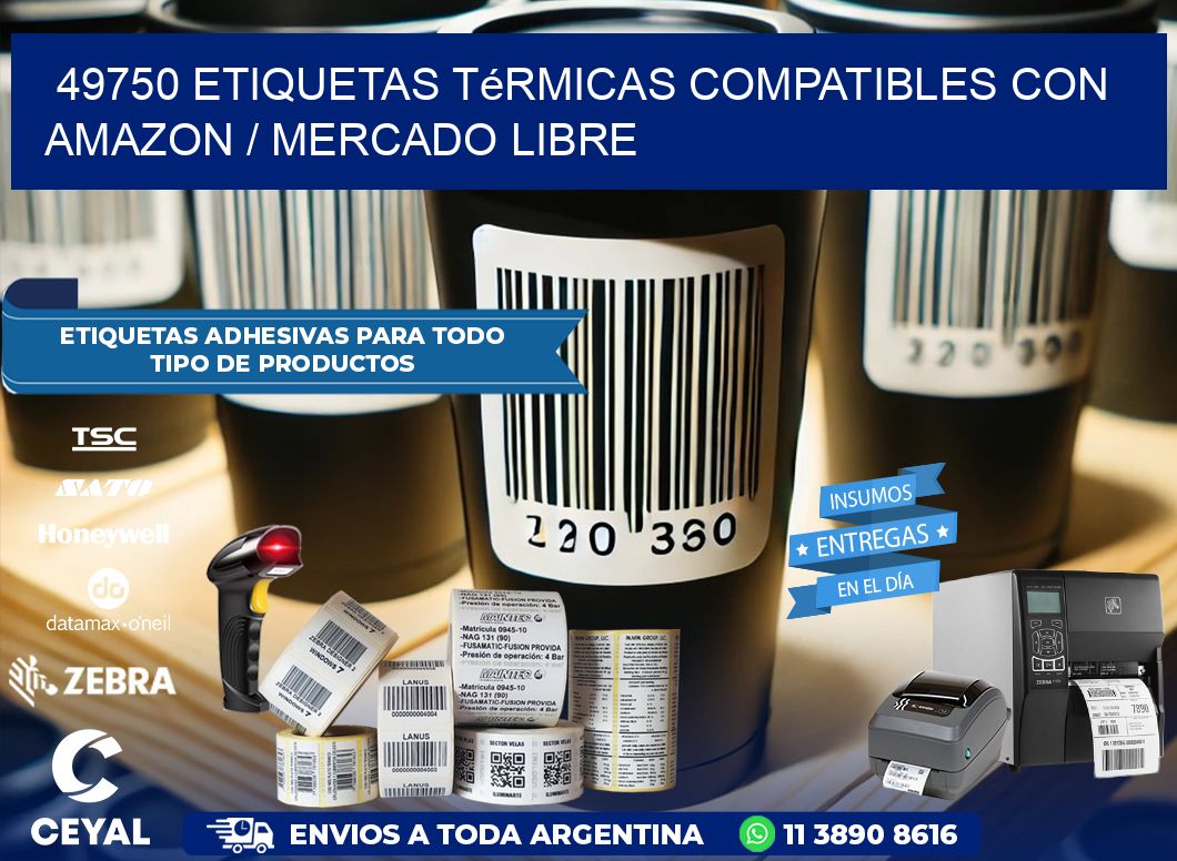 49750 etiquetas térmicas compatibles con Amazon / Mercado Libre