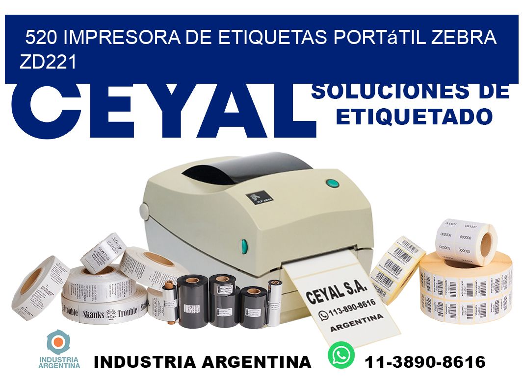 520 impresora de etiquetas portátil Zebra ZD221