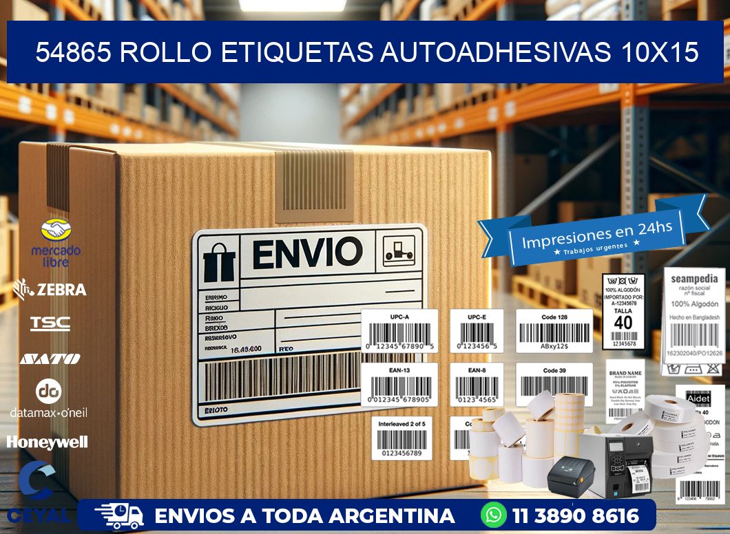 54865 Rollo Etiquetas autoadhesivas 10×15