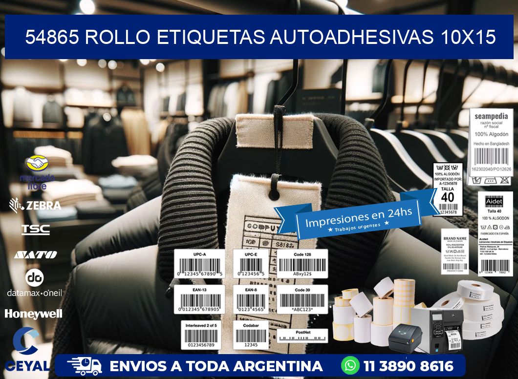 54865 Rollo Etiquetas autoadhesivas 10x15