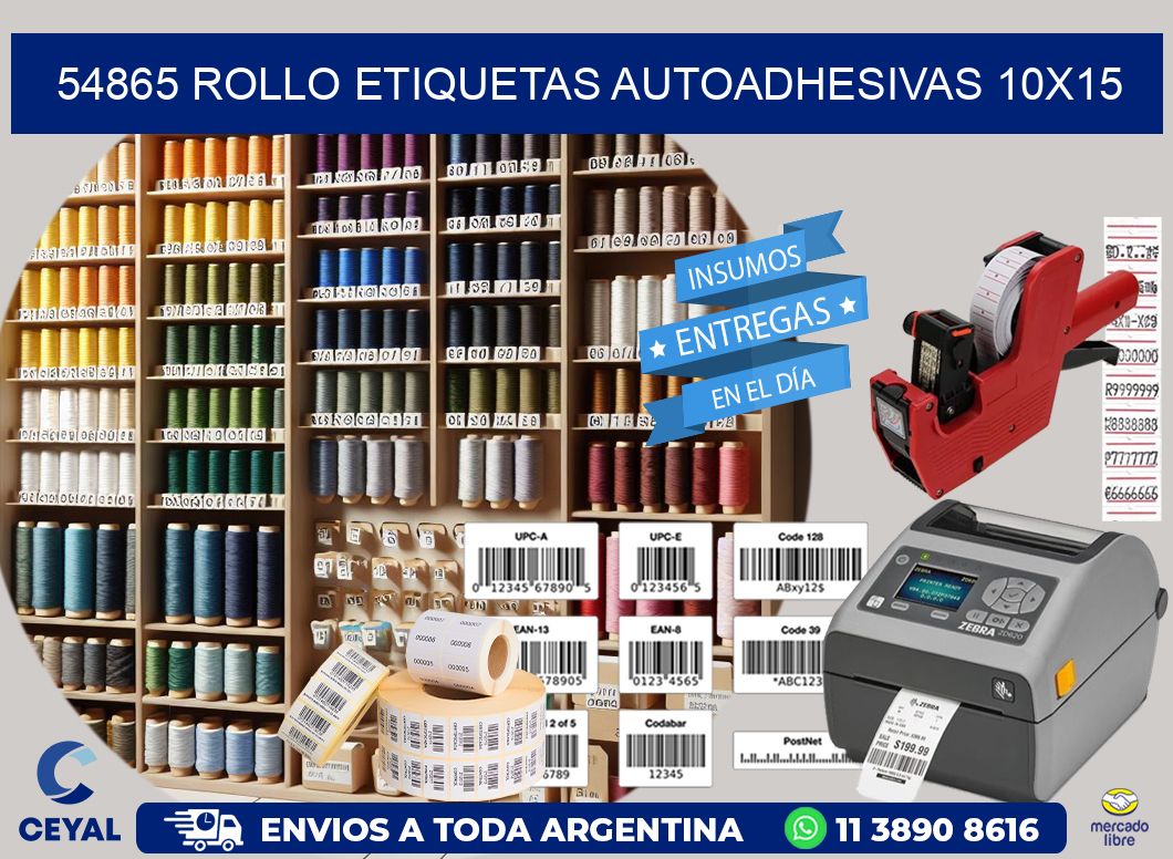 54865 Rollo Etiquetas autoadhesivas 10x15