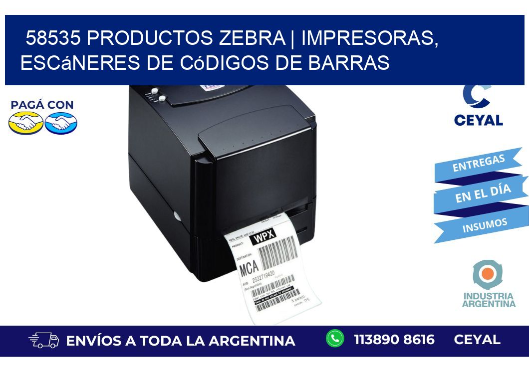 58535 Productos Zebra | Impresoras, escáneres de códigos de barras