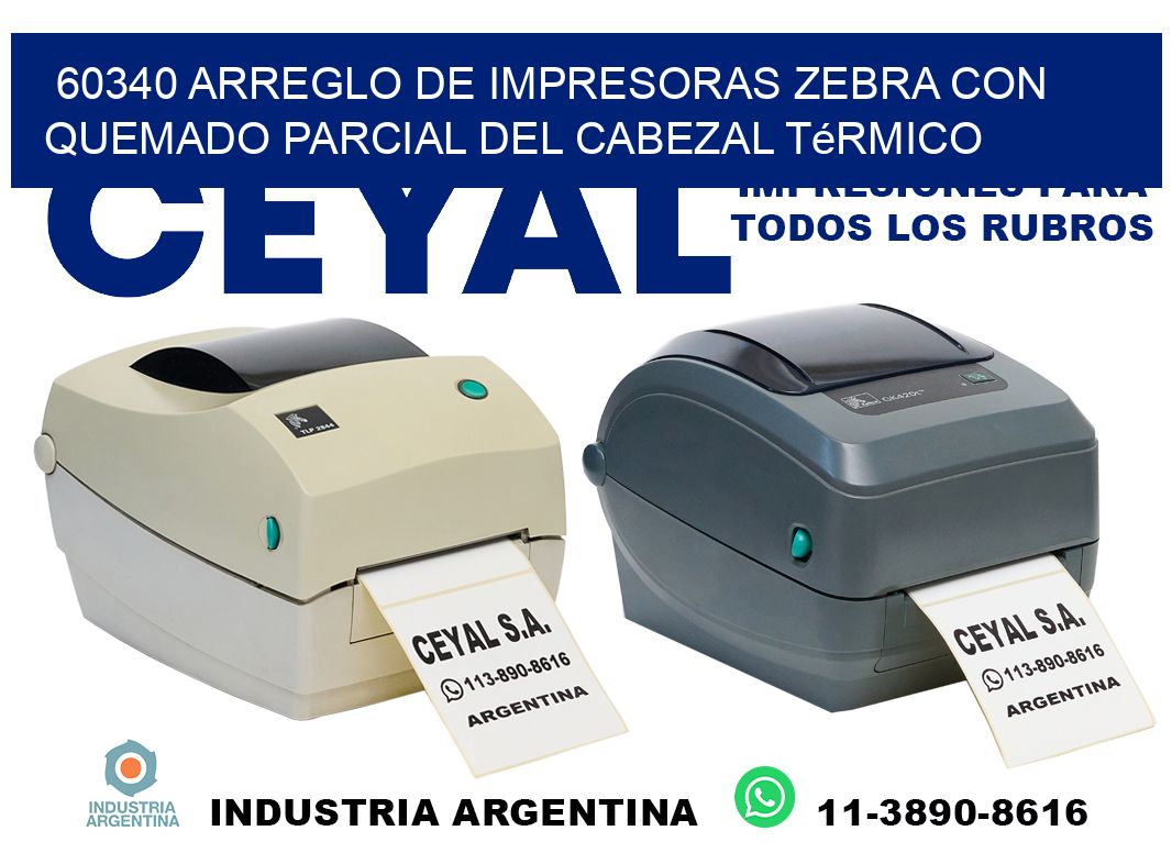 60340 arreglo de impresoras zebra con quemado parcial del cabezal térmico