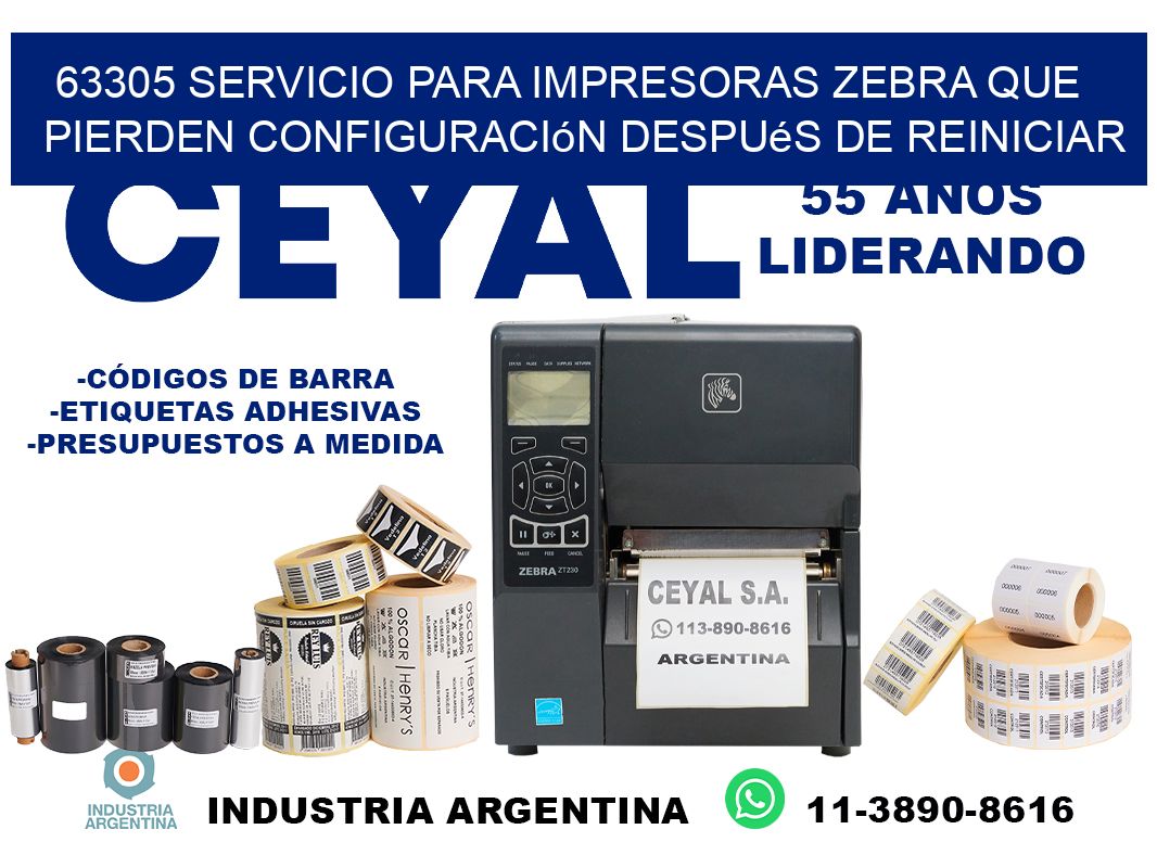 63305 servicio para impresoras zebra que pierden configuración después de reiniciar