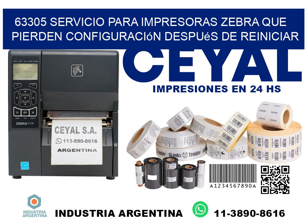63305 servicio para impresoras zebra que pierden configuración después de reiniciar