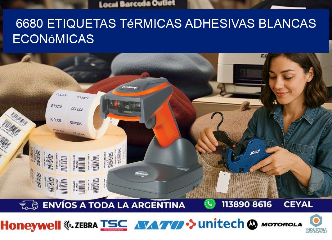 6680 etiquetas térmicas adhesivas blancas económicas