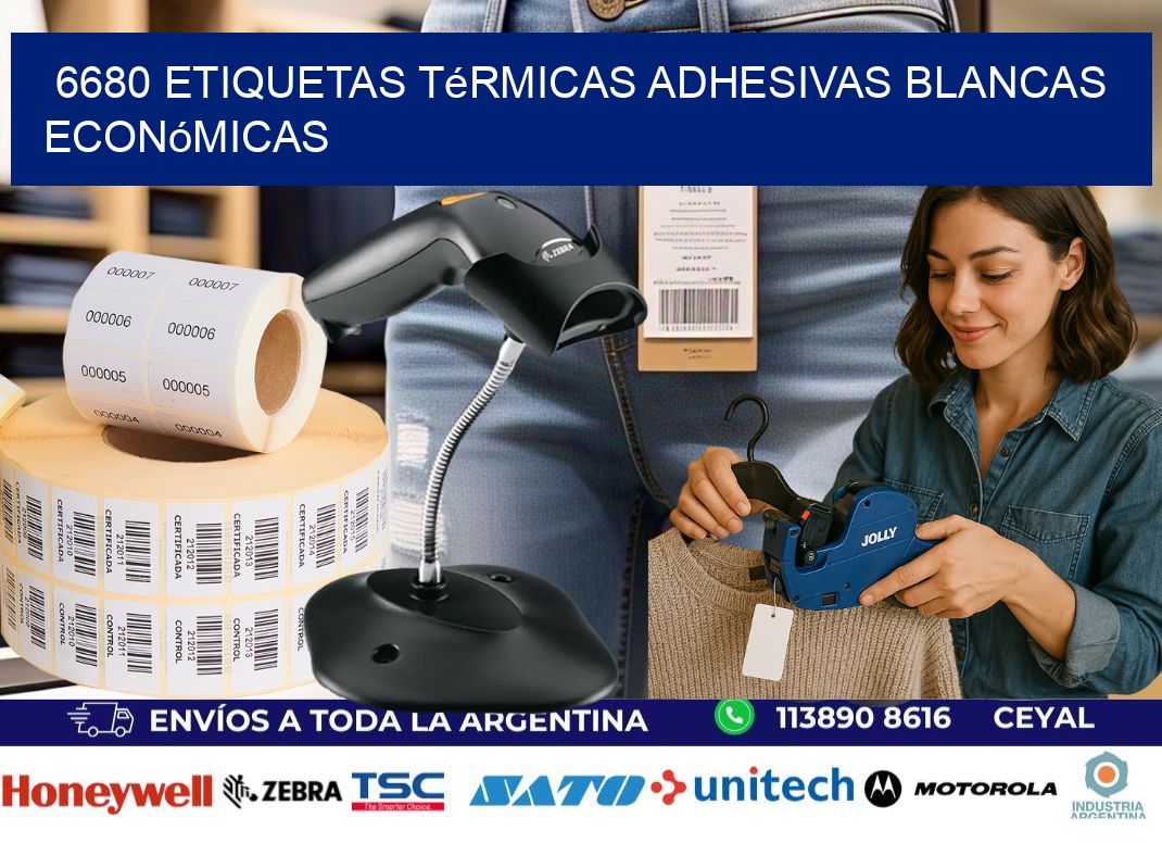 6680 etiquetas térmicas adhesivas blancas económicas