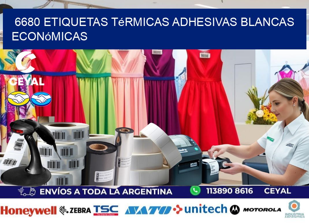 6680 etiquetas térmicas adhesivas blancas económicas