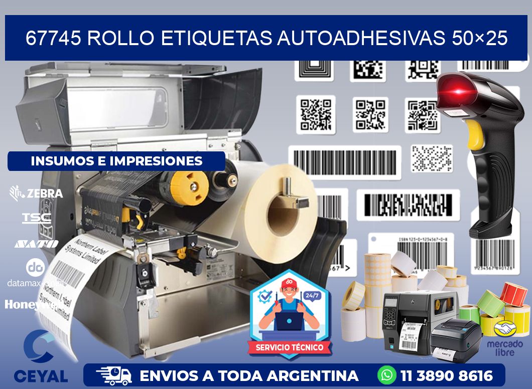 67745 Rollo Etiquetas autoadhesivas 50×25