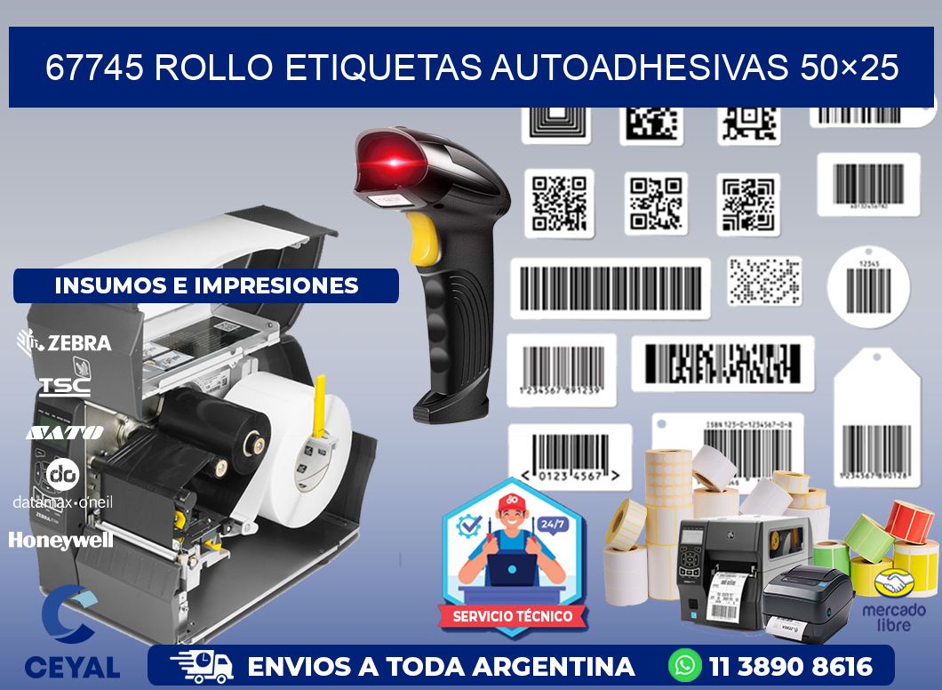 67745 Rollo Etiquetas autoadhesivas 50×25