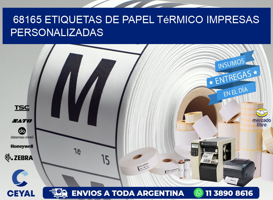 68165 Etiquetas de papel térmico impresas personalizadas