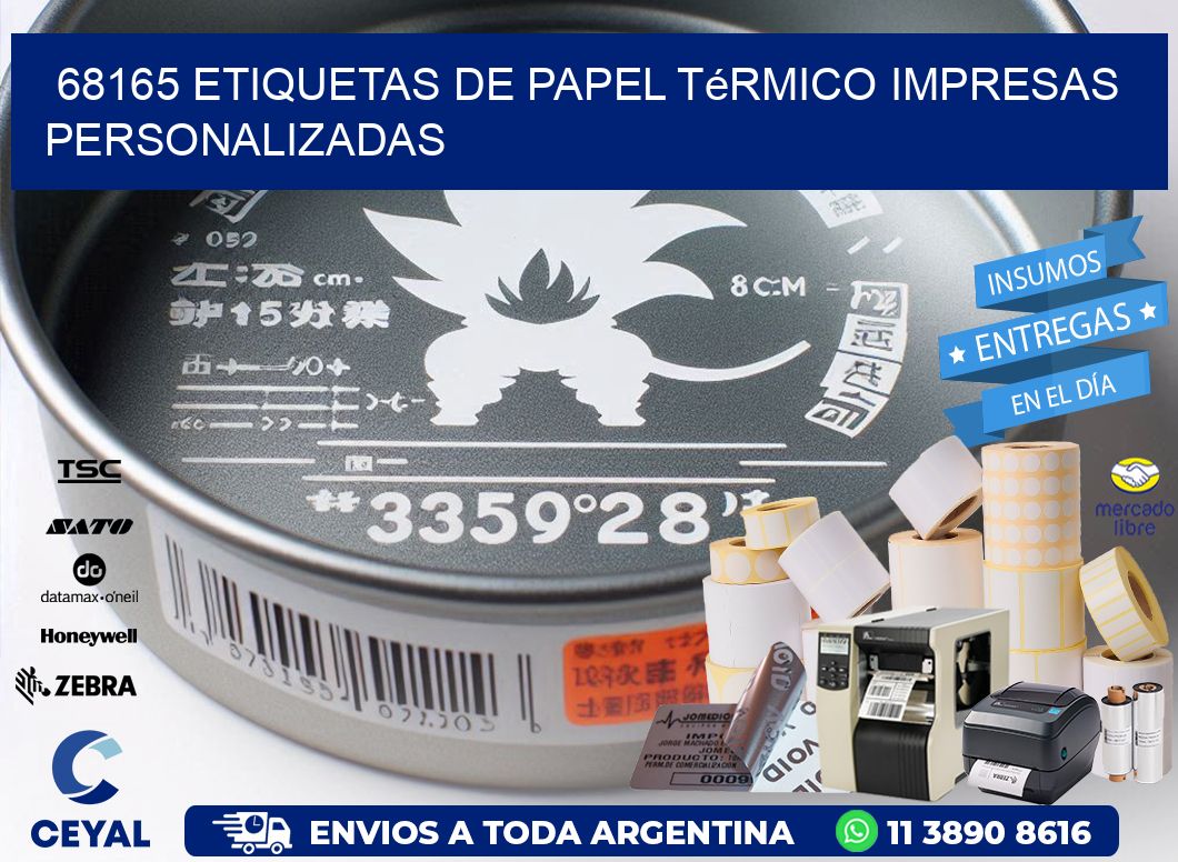 68165 Etiquetas de papel térmico impresas personalizadas