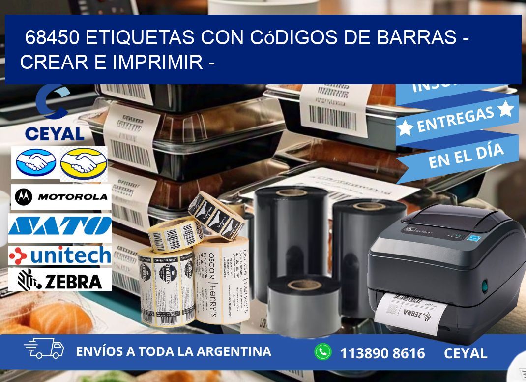 68450 etiquetas con códigos de barras - Crear e imprimir -
