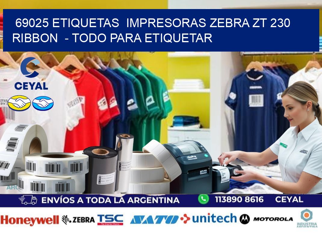 69025 etiquetas  impresoras zebra zt 230 ribbon  - Todo para Etiquetar
