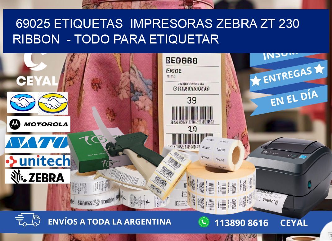 69025 etiquetas  impresoras zebra zt 230 ribbon  - Todo para Etiquetar