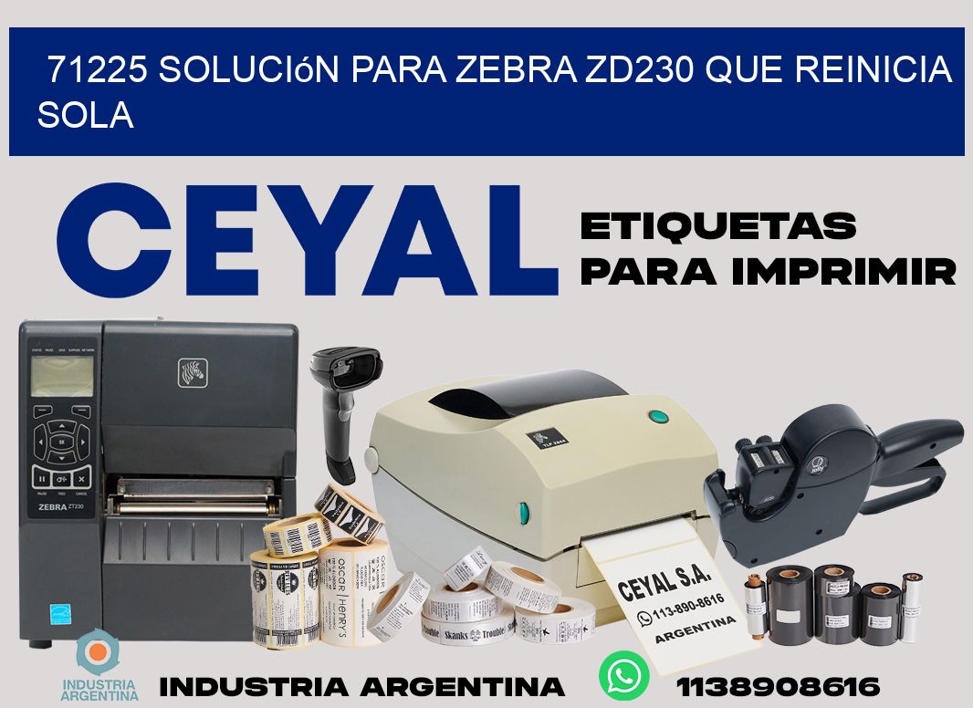 71225 solución para zebra zd230 que reinicia sola