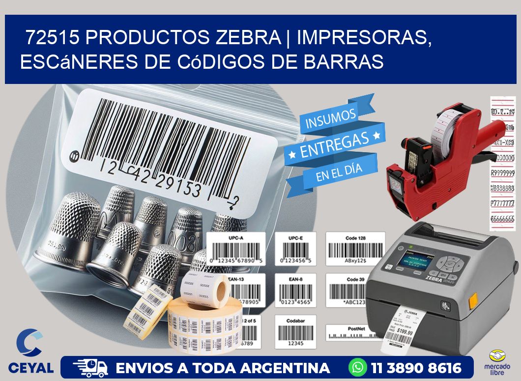 72515 Productos Zebra | Impresoras, escáneres de códigos de barras